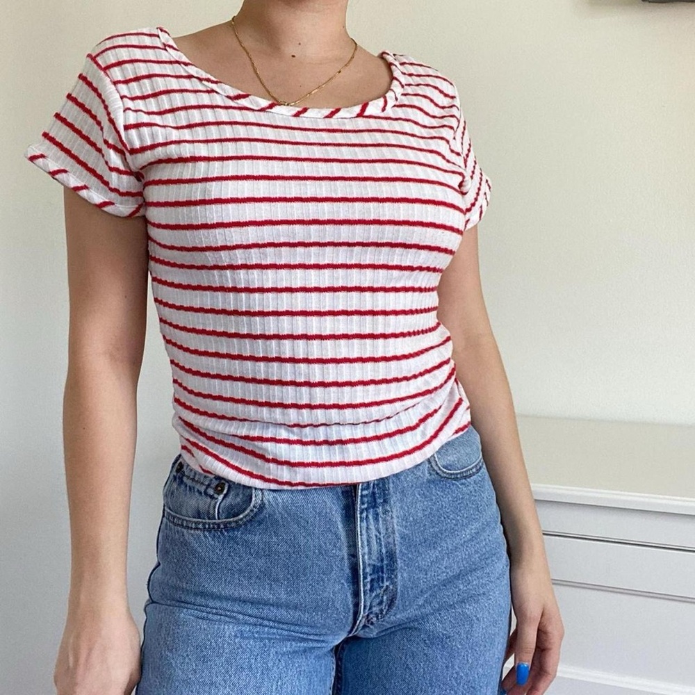 Vintage 70s Striped short sleeve top